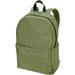 Byron 14" GRS Recycled City Laptop Backpack 16L - A green laptop backpack with a main compartment, front pocket, and black straps. It features a logo.