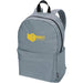 Byron 14" GRS Recycled City Laptop Backpack 16L - A grey laptop backpack featuring a front pocket and a logo. It has two shoulder straps for carrying.