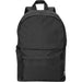 Byron 14" GRS Recycled City Laptop Backpack 16L - A black backpack with a rounded top, a front pocket, and adjustable straps, featuring a logo on the side.