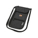 Ross GRS Recycled Smart Travel Pouch - A grey recycled travel pouch with a strap, featuring multiple zippered pockets and a logo.