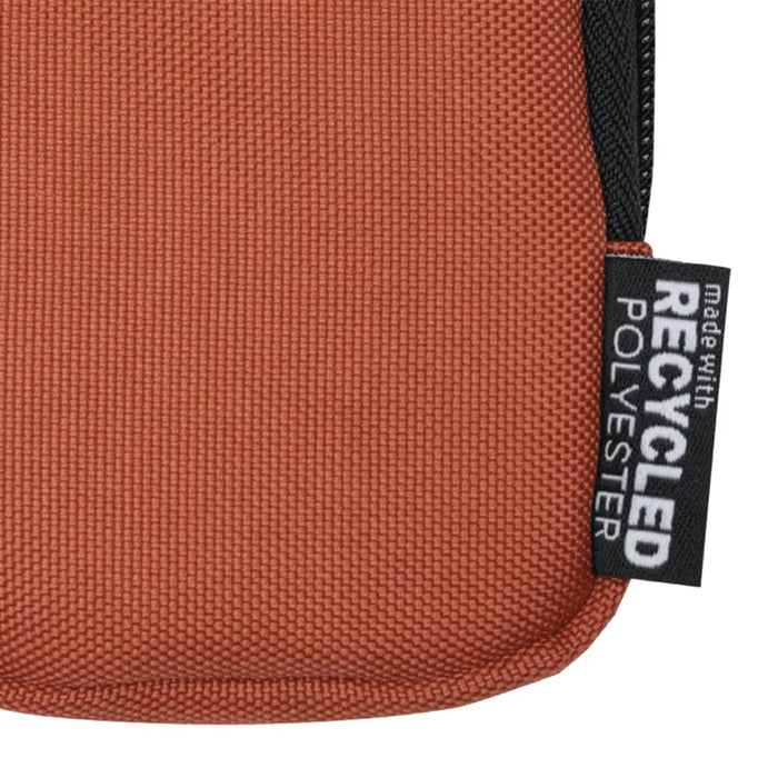 Byron Clip & Go GRS Recycled Small Pouch 0.2L - A small pouch in earthy orange, made from recycled polyester, featuring a black zip and branding label.