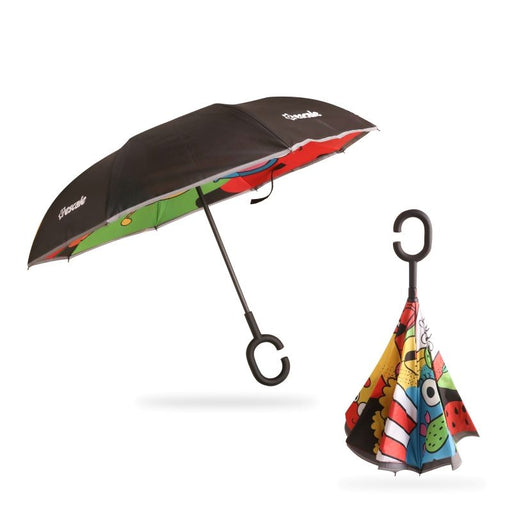 Full Colour Reversible Folding Umbrellas - Custom Promotional Product