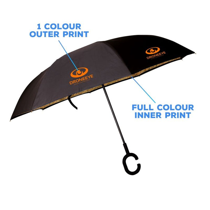 Full Colour Reversible Folding Umbrellas - Custom Promotional Product