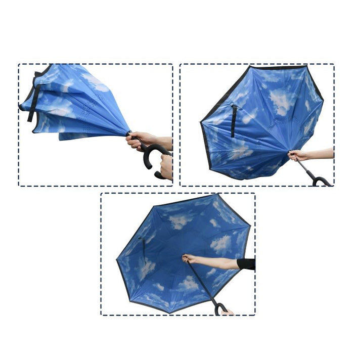 Full Colour Reversible Folding Umbrellas - Custom Promotional Product
