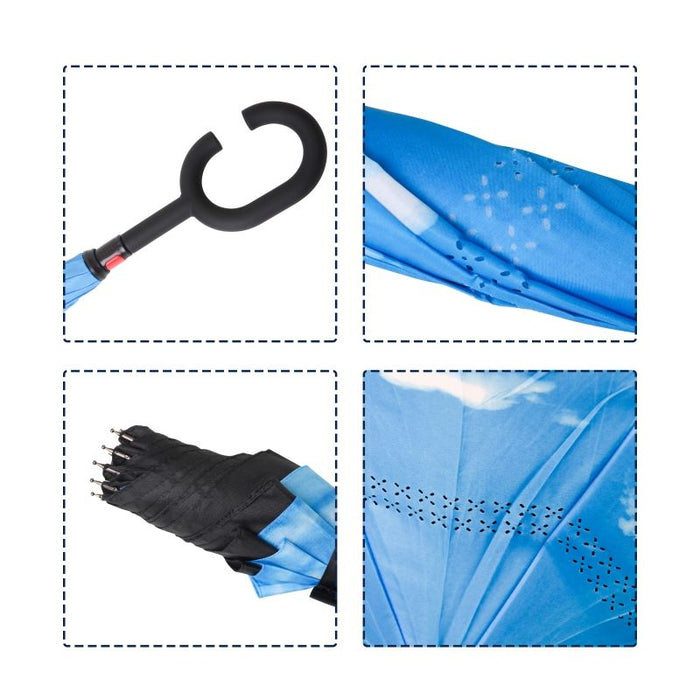 Full Colour Reversible Folding Umbrellas - Custom Promotional Product