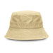 Bondi Washed Bucket Hat - A beige bucket hat with a wide brim and textured fabric, featuring a logo on the side.