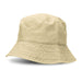 Bondi Washed Bucket Hat - A beige bucket hat with a wide brim and textured surface, featuring a branding logo.