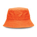 Bondi Washed Bucket Hat - An orange bucket hat with a textured surface and a wide brim, featuring a logo.
