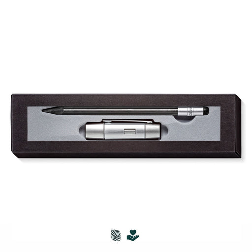 STAEDTLER The Pencil Set - A pencil set featuring two items in a sleek black box, with a silver design. Includes a pen and a stylus.