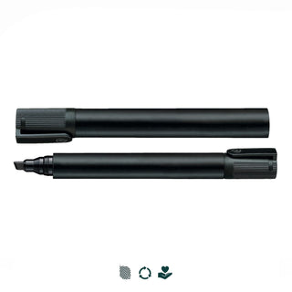 Staedtler Lumocolor Permanent Marker - Chisel Tip - A black Staedtler Lumocolor permanent marker with a chisel tip, featuring a textured grip and a branding logo.