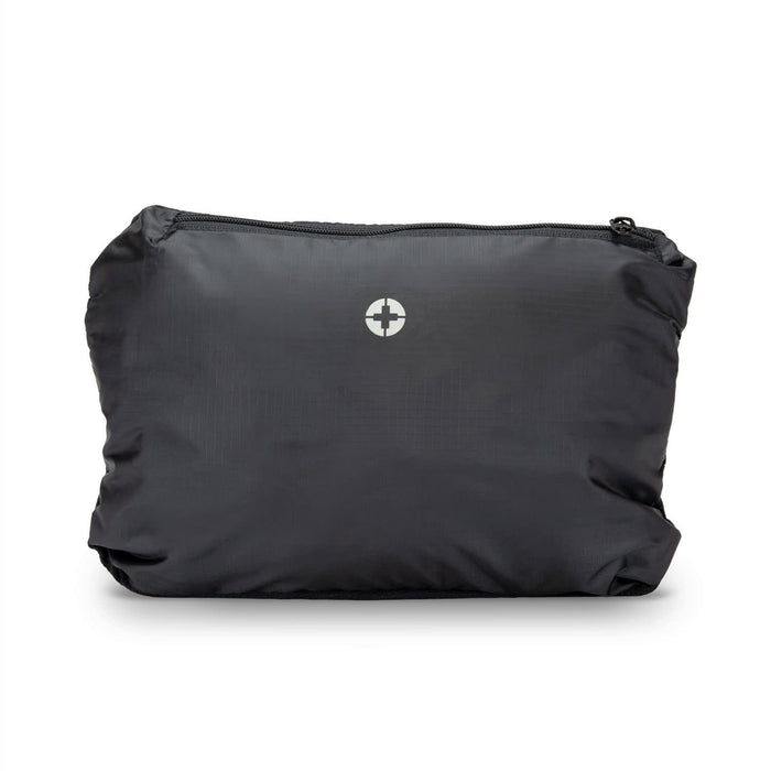 Swiss Peak Urban Unisex Windbreaker - A black windbreaker with a zippered closure and a logo on the front.