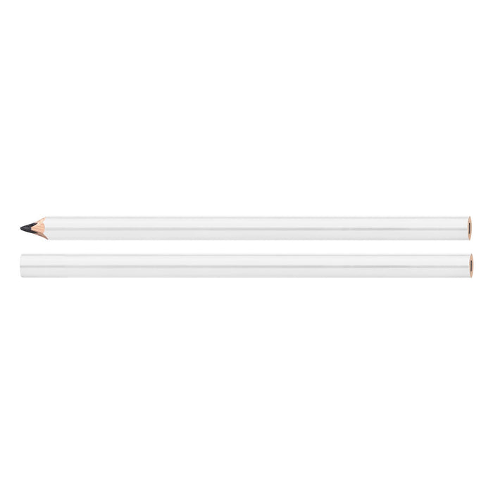 Staedtler Carpenters Pencil - A white Staedtler carpenter's pencil with a sharpened tip, placed alongside an unsharpened pencil.