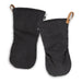 Keepsake Canvas Apron & Oven Mit Set - A dark grey oven mitt set featuring a simple design and hanging loops. The set includes two matching mitts.