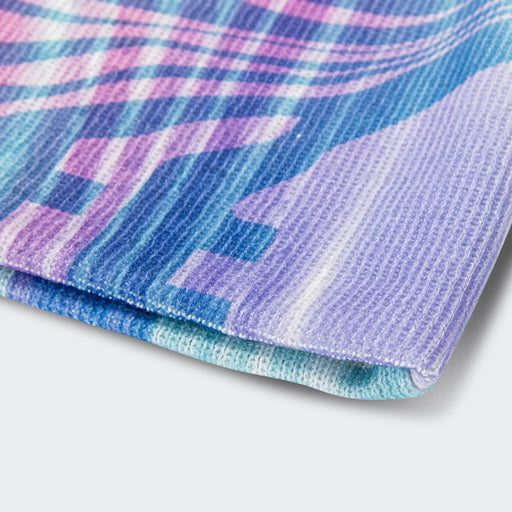 Commando Custom Full Colour Beanie - A custom full colour beanie in vibrant shades of pink, blue, and purple with a textured fabric pattern.