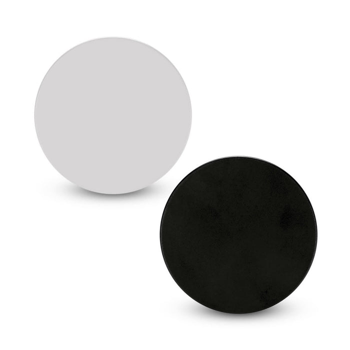 Multi-Functional Magnetic Badge - A circular magnetic badge in grey and black, featuring a glossy finish. It has a logo on its surface.