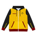 Custom Women's Active Zipped Hoodie - A zipped hoodie featuring a yellow and black colour scheme with striped detailing and a logo.
