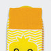 Pixel Knitted Business Socks - Set of 2 - A pair of bright yellow and white knitted socks featuring a playful design and a branded logo.