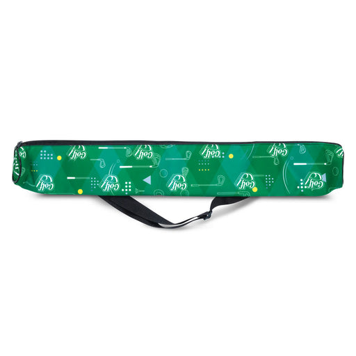 Full Colour Cooler Sling Bag - A green cooler sling bag featuring a pattern design and a shoulder strap, with a logo present.