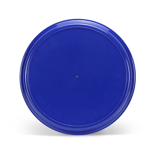 Tavern Serving Tray - A round serving tray in vibrant blue, featuring a smooth surface and a central dot, with a logo present.