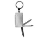 Multi-Tool Keyring - A silver multi-tool keyring featuring multiple small tools and a keyring attachment.