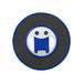 Ain Recycled Plastic Magnetic Phone Stand with Bottle Opener - A drink bottle opener in blue and grey, featuring a magnetic phone stand and a smiling face design.