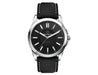Solar Unisex Watch, rPET Strap - A black solar unisex watch featuring a sleek black face and a rPET strap, with a silver stainless steel case.
