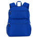High Sierra Everclass Backpack 24L - A blue backpack with multiple zippered compartments and mesh side pockets. Features padded shoulder straps and a logo.