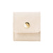 Mini Synthetic Leather Jewellery Bag - A mini synthetic leather jewellery bag in a cream colour, featuring a gold snap button closure and stitched edges.