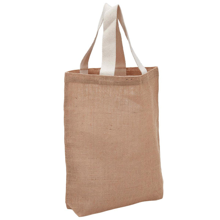 Enviro Shopper - A reusable grocery bag in a natural brown colour with white handles. The bag has a simple design and a fabric texture.