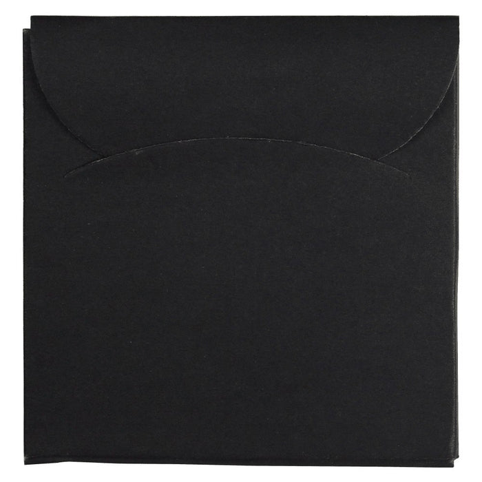 Round Glass Coaster - A black envelope with a rounded flap, designed for holding cards or letters.
