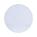 Round Glass Coaster - A round glass coaster in a translucent white hue, featuring three raised dots on the underside for grip.