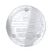 Round Glass Coaster - A clear round glass coaster with a logo design and four small feet for stability.