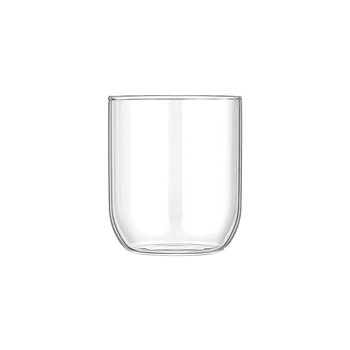 Amelie Glass Carafe & Cup Set 850ml - A drink bottle and cup set featuring clear glass, designed elegantly with a modern shape. Includes a logo.