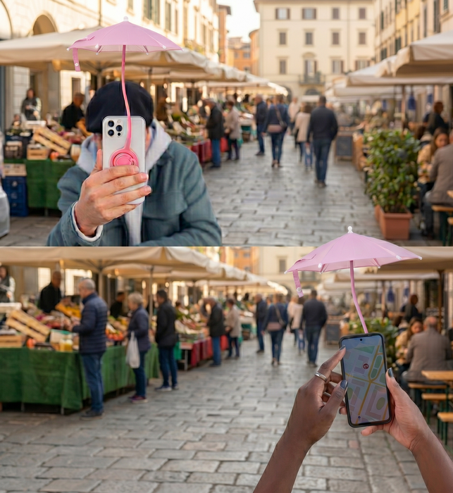 Magnetic Retractable Phone Umbrella
