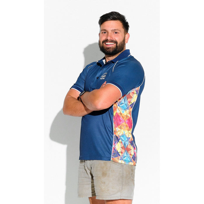 Trademutt Navy Fractal Short Sleeve Polo - Custom Promotional Product