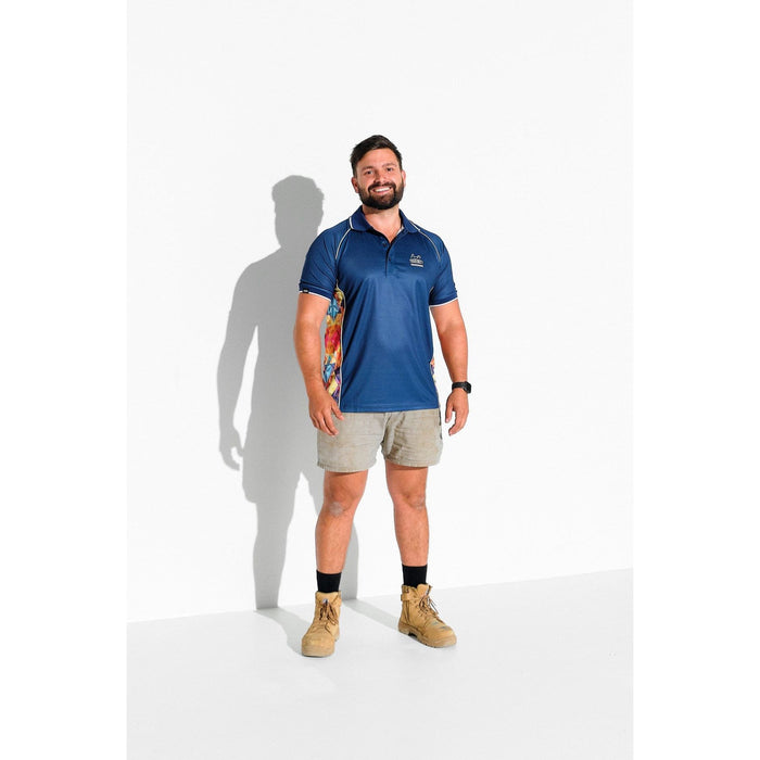 Trademutt Navy Fractal Short Sleeve Polo - Custom Promotional Product