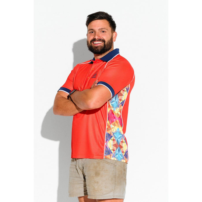 Trademutt Orange Fractal Short Sleeve Polo - Custom Promotional Product