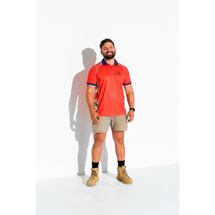 Trademutt Orange Fractal Short Sleeve Polo - Custom Promotional Product