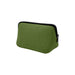Neoprene Cosmetic Bag - A green neoprene cosmetic bag with a black zip and stitched detailing. It has a simple, streamlined design.