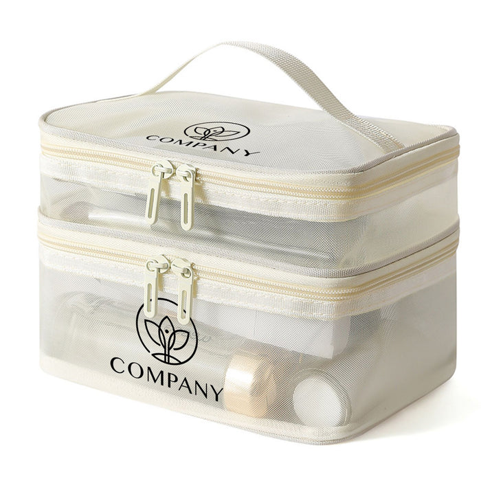 Nylon Mesh Sheer Double Layer Cosmetic Bag - Custom Promotional Product