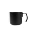 350ML Camping Stainless Steel Insulated Mug - A drink bottle features a sleek black stainless steel design with a handle and insulated structure. It has a logo.