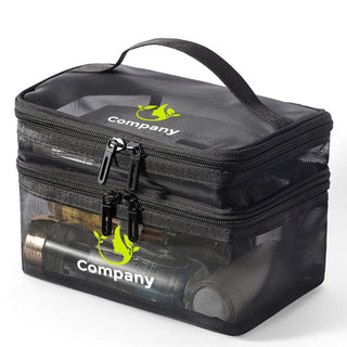 Nylon Mesh Sheer Double Layer Cosmetic Bag - Custom Promotional Product