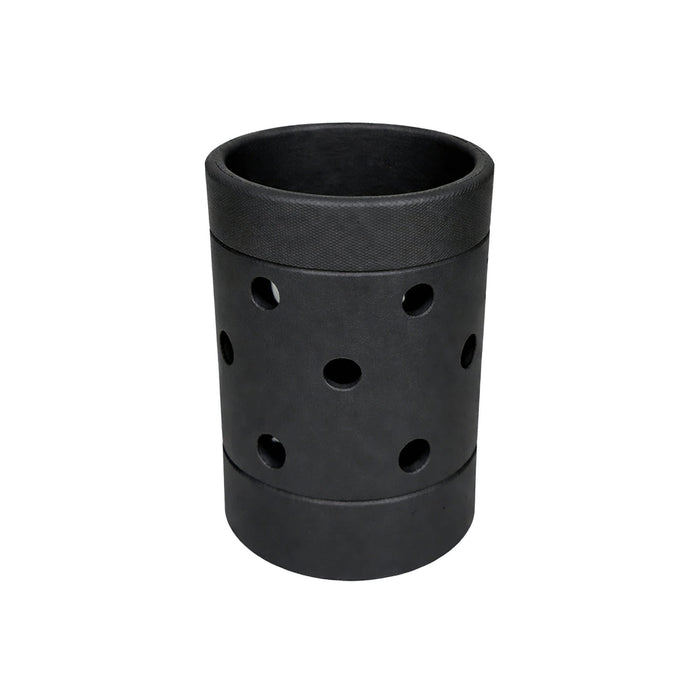 EVA Holes Stubby Holder - A drink bottle holder made of black EVA material with various holes for insulation and grip. It features a simple design.