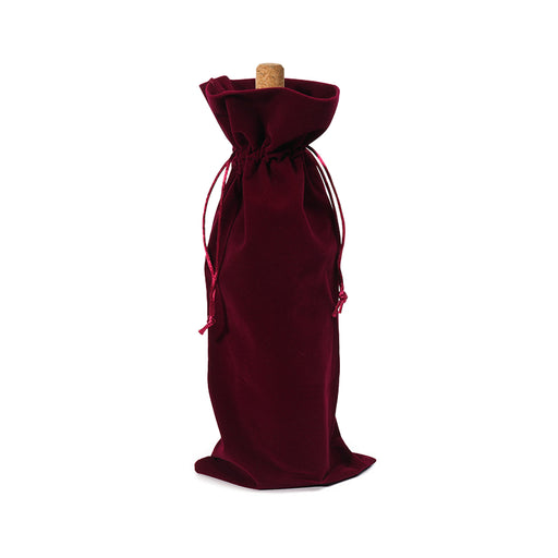 Drawstring Velvet Wine Bottle Bag - Custom Promotional Product