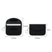 Faraday RFID Blocking Key Pouch - A black RFID blocking key pouch with dimensions displayed, featuring a zippered compartment and a key ring.