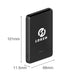 5000mAh Magnetic Wireless  Power Bank - A black 5000mAh magnetic wireless power bank with a logo, measuring 101mm x 68mm x 11.5mm.
