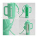 Lip Balm Holder Keychain - A mint green lip balm holder keychain with a handle and a transparent section, featuring a logo.