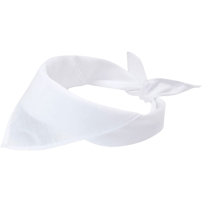 Heracles Bandana - A white bandana with a triangular shape, featuring a knot for fastening. It has a simple design and a plain appearance.