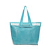 Tote Bag With Detachable PVC Cover - A turquoise tote bag with a detachable PVC cover and sturdy handles. It features a clear front panel and spacious interior.