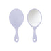 Chic Princess-Style Handheld Makeup Mirror - A chic handheld makeup mirror in a soft purple colour, featuring a simple oval design with a handle.